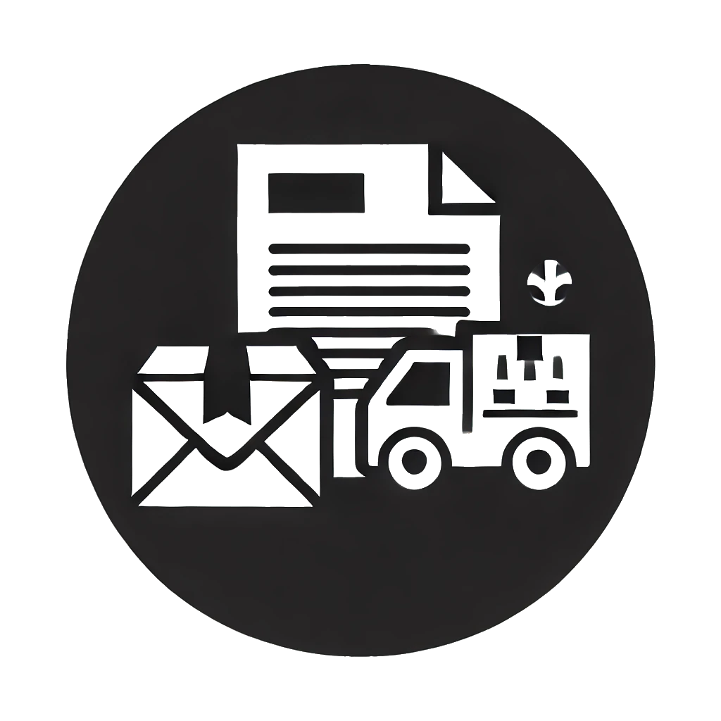 Black and white direct mail service provider icon_transparent