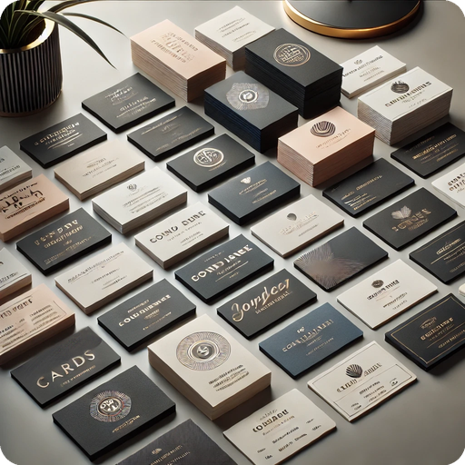 Stylish professional set of business cards various designs matte and gloss rounded